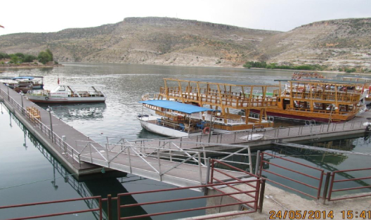 Birecik Dam Lake Touristic Passenger Boat Floating Marina